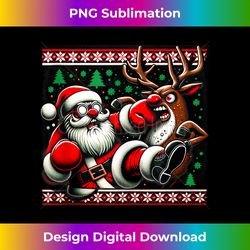 funny ugly sweater merry christmas boxing santa xmas costume tank - timeless png sublimation download - infuse everyday with a celebratory spirit