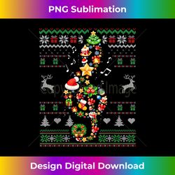 Music Note Christmas Ugly Sweater Musical Teacher Sing C - Luxe Sublimation PNG Download - Chic, Bold, and Uncompromising