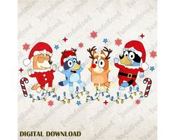 Bluey Dog & Friends Png, Christmas Blue Family Png, Merry Bluemas 2023 Png, Christmas Cartoon Png, Christmas Shirt Gift