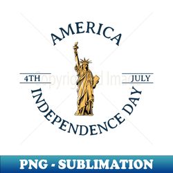 Independence Day July 4 Illustration with the Statue of Liberty - Retro PNG Sublimation Digital Download - Unleash Your Creativity