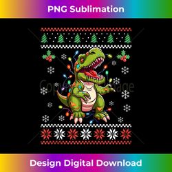 T-Rex Ugly Christmas Sweater Dinosaur Xmas for Adults Kids Tank T - Sublimation-Optimized PNG File - Enhance Your Art with a Dash of Spice