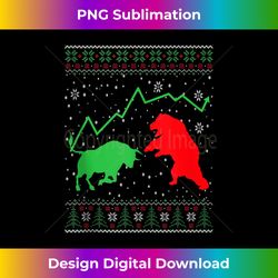 Funny Bull and Bear Stock Market Ugly Christmas Sweater Tank - Timeless PNG Sublimation Download - Elevate Your Style with Intricate Details