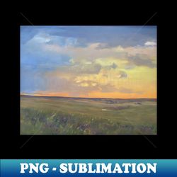 orange blue sky oil on canvas - digital sublimation download file - perfect for personalization