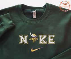 NIKE NFL Minnesota Vikings Embroidered Sweatshirt, NIKE NFL Sport Embroidered Sweatshirt, NFL Embroidered Shirt