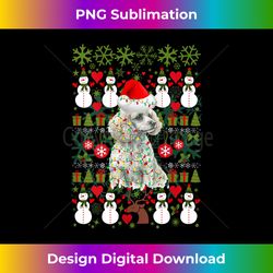 Womens Ugly Sweater Style Poodle Dog Pet Lover Christmas Holiday Tank - Futuristic PNG Sublimation File - Spark Your Artistic Genius