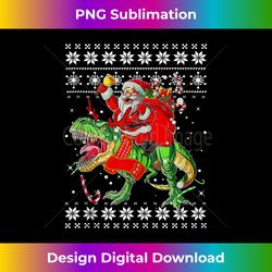 santa dinosaur candy ugly christmas pajamas xmas sweater tank - eco-friendly sublimation png download - striking & memorable impressions