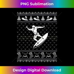 Ugly Sweater Christmas Holiday Design Funny Surfing Xmas Tank - Deluxe PNG Sublimation Download - Infuse Everyday with a Celebratory Spirit