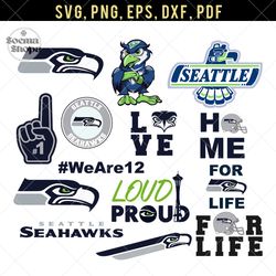 Seattle Rugby Team, Seahawks SVG, Logo Layered Cut SVG, PNG, SVG, Bundle SVG, Compatible with Cricut and Cutting Machine