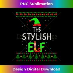 Stylish Elf Family Matching Ugly Sweater Christmas Pjs Tank - Sophisticated PNG Sublimation File - Reimagine Your Sublimation Pieces