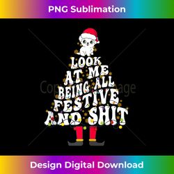 Funny Dog Christmas Look At Me Being All Festive Dog Xmas Tank - Deluxe PNG Sublimation Download - Elevate Your Style with Intricate Details