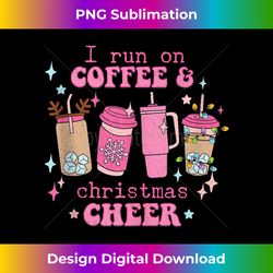 Cute Christmas Pink Shirt Funny Running Cheer Coffee Retro Tank T - Futuristic PNG Sublimation File - Access the Spectrum of Sublimation Artistry