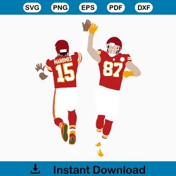 Patrick Mahomes And Travis Kelce High Five Svg