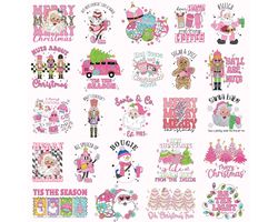 Pink Bluey Dog & Christmas Png Bundle, Blue Dog and Family Png, Christmas Cartoon Png, Funny Christmas 2023 Png