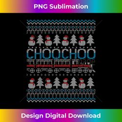 Choo Choo Train Railroad Railway Kids Ugly Christmas Sweat - Deluxe PNG Sublimation Download - Challenge Creative Boundaries
