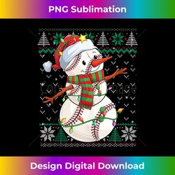 funny snowman baseball christmas ball ugly sweater boys men tank - sublimation-optimized png file - channel your creative rebel