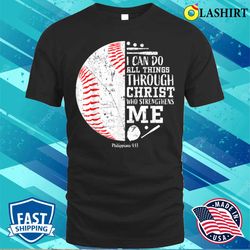 Christian T-shirt, Christian Baseball Religious Verse Gifts T-shirt - Olashirt