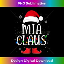 Mia Santa Claus Hat With Xmas Light Christmas Holiday Tank - Minimalist Sublimation Digital File - Elevate Your Style with Intricate Details