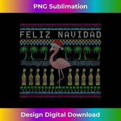 Flamingo Ugly Christmas Sweater Feliz Navidad Tank T - Vibrant Sublimation Digital Download - Chic, Bold, and Uncompromising