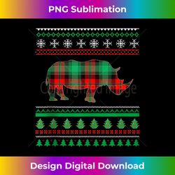 Rhinoceros Rhino Sweater Snow Red Plaid Christmas Animal Tank - Bohemian Sublimation Digital Download - Crafted for Sublimation Excellence