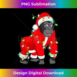 Gorilla Xmas Lighting Funny Santa Gorilla Christmas Tank - Eco-Friendly Sublimation PNG Download - Spark Your Artistic Genius