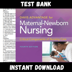 All Chapters Maternal-Newborn Nursing: The Critical Components of Nursing Care, 4th Edition, Roberta Durham Test bank