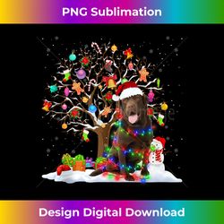 Chocolate Lab Dog Xmas Tree Lighting Santa Chocolate Lab Tank - Innovative PNG Sublimation Design - Immerse in Creativity with Every Design