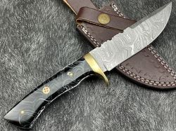 Custom handmade Damascus steel Skinning Knife Camping Knife Hunting Knife