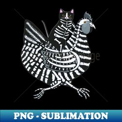 Skellie Cat Chicken Ride - Modern Sublimation PNG File - Perfect for Sublimation Mastery