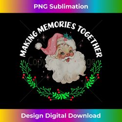 Santa Pink Hat Making Family Christmas Together Pajamas Tank T - Luxe Sublimation PNG Download - Customize with Flair