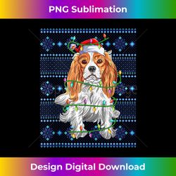 Holiday Sweater Cavalier King Charles Spaniel Dog Christmas Tank - Crafted Sublimation Digital Download - Chic, Bold, and Uncompromising