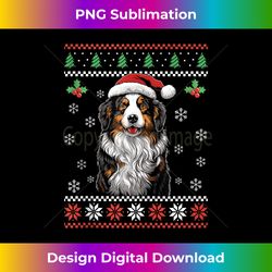 Australian Shepherd Ugly Christmas Sweater Xmas Adults Kids Tank T - Sleek Sublimation PNG Download - Craft with Boldness and Assurance