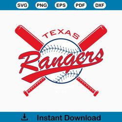 Texas Rangers Baseball MLB Team SVG Cricut Files