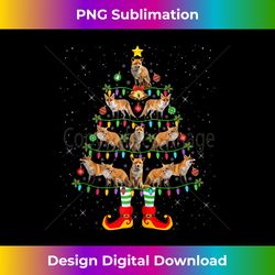 Xmas Holiday Santa Lights Fox Christmas Tree Tank T - Sleek Sublimation PNG Download - Ideal for Imaginative Endeavors