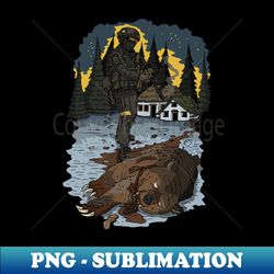 Ukrainian bear hunter - Sublimation-Ready PNG File - Boost Your Success with this Inspirational PNG Download