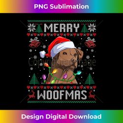 Merry Woofmas Ugly Sweater Christmas Chocolate Lab Labrador Tank - Crafted Sublimation Digital Download - Striking & Memorable Impressions