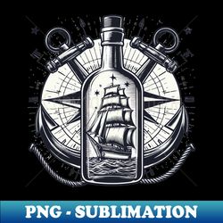 ship in a bottle - aesthetic sublimation digital file - enhance your apparel with stunning detail