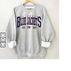 Vintage 90s Columbus Blue Jacket Shirt, Crewneck Columbus Blue Jacket Sweatshirt, Jersey Hockey Gift For Christmas 3110