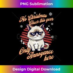 Angry Cat Christmas Meme Xmas Annoyance Ugly Christmas Cat Tank - Eco-Friendly Sublimation PNG Download - Striking & Memorable Impressions