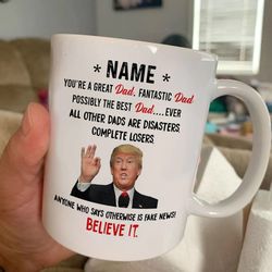 trump great dad mug funny mugs personalized gift for dad, funny trump dad mug