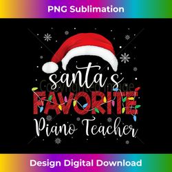 Ugly Sweater Christmas Santa's Favorite Piano Teacher - Timeless PNG Sublimation Download - Challenge Creative Boundaries