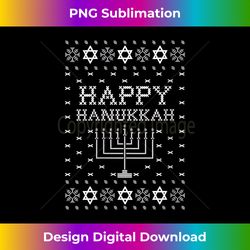 Womens Happy Hanukkah Ugly Sweater V- - Deluxe PNG Sublimation Download - Striking & Memorable Impressions