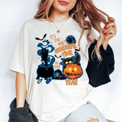 It's the Most Wonderful Time Of The Year Black Cat Shirt, Vintage Black Cat Halloween Shirt,Retro Pumpkin Halloween Shir