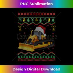 Bulldozer Truck Santa Hat Ugly Christmas Sweater Men Boy Tank - Sublimation-Optimized PNG File - Rapidly Innovate Your Artistic Vision