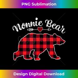 Red Plaid Christmas Costume Nonnie Bear Ugly Holiday Tank T - Urban Sublimation PNG Design - Infuse Everyday with a Celebratory Spirit