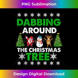 Dabbing Around The Christmas Tree Cool Holiday Costume Tank T - Artisanal Sublimation PNG File - Tailor-Made for Sublimation Craftsmanship