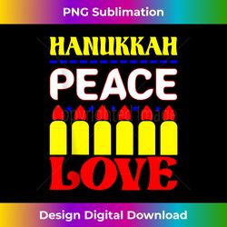 Ugly Hanukkah Sweater Menorah Hanukkah Peace Love Chanukkah Tank - Sophisticated PNG Sublimation File - Striking & Memorable Impressions