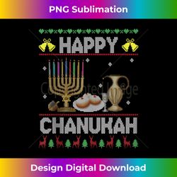happy chanukah festival of lights menorah candles ugly x-mas tank - vibrant sublimation digital download - reimagine your sublimation pieces