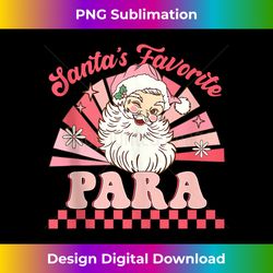 Santas Favorite Para Educator Teacher Xmas Groovy Christmas Tank - Artisanal Sublimation PNG File - Immerse in Creativity with Every Design