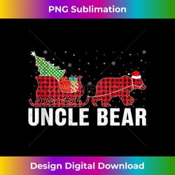 Uncle Bear Sleigh Christmas Family Matching Xmas Pajama Tank T - Deluxe PNG Sublimation Download - Lively and Captivating Visuals