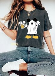 Mickey Ghost Halloween Drink Party Comfort Color Shirt,Mickey Spooky Season Sweater, Mickey's Not So Scary Halloween Par